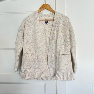 Gap Colorful cream cozy open cardigan sweater Wool